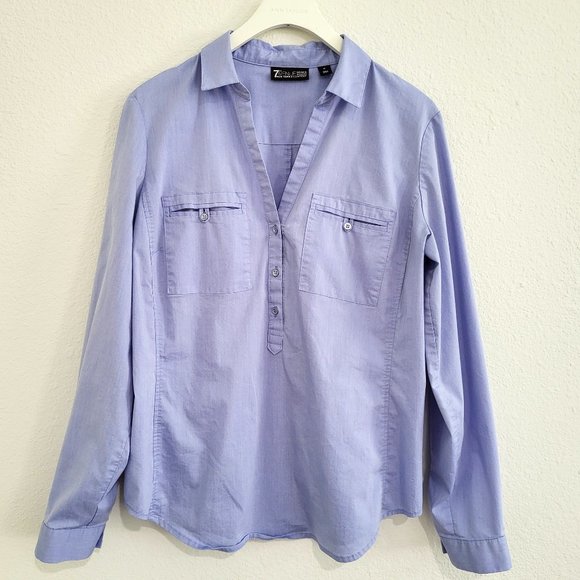 New York & Company Tops - New York & Company Lavender Long Sleeve Top SZ M